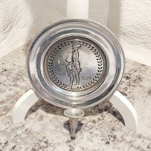1776 vintage pewter Wilton RWP candleholder plate